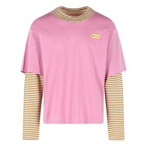 Marni Pink Linen And Cotton Double Layer T-Shirt Men